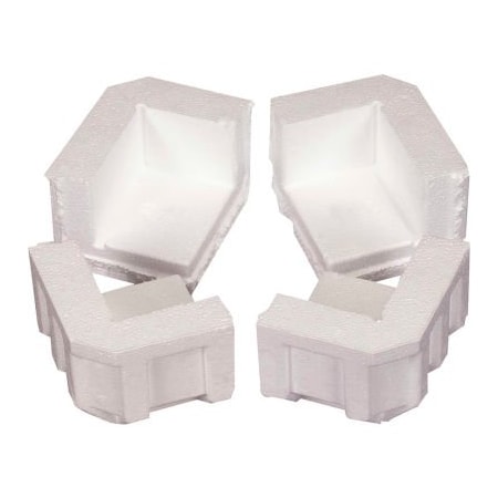 Box Packaging Foam Corners 4-7/8L x 4W x 3-1/4H White 320/Pack PF202